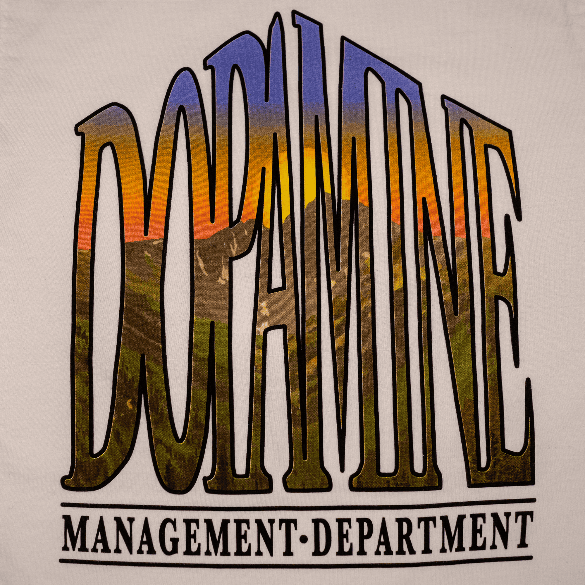 Mountain Sunrise Heavyweight Tee in Off-White – Front Graphic View