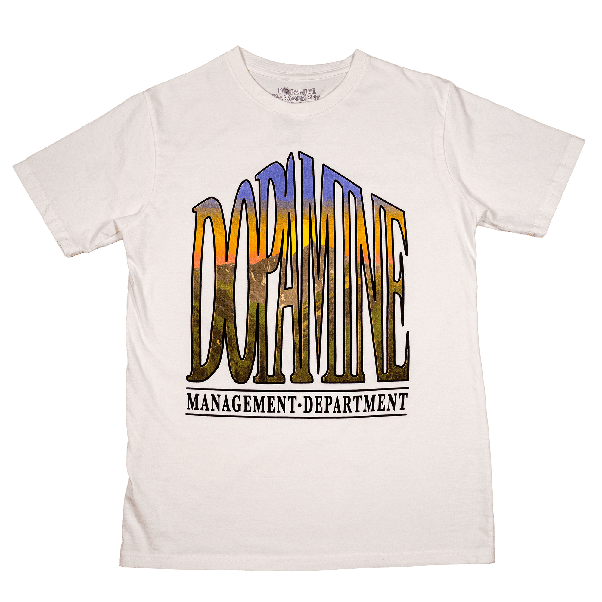 Mountain Sunrise Heavyweight Tee in Off-White – Front Graphic View