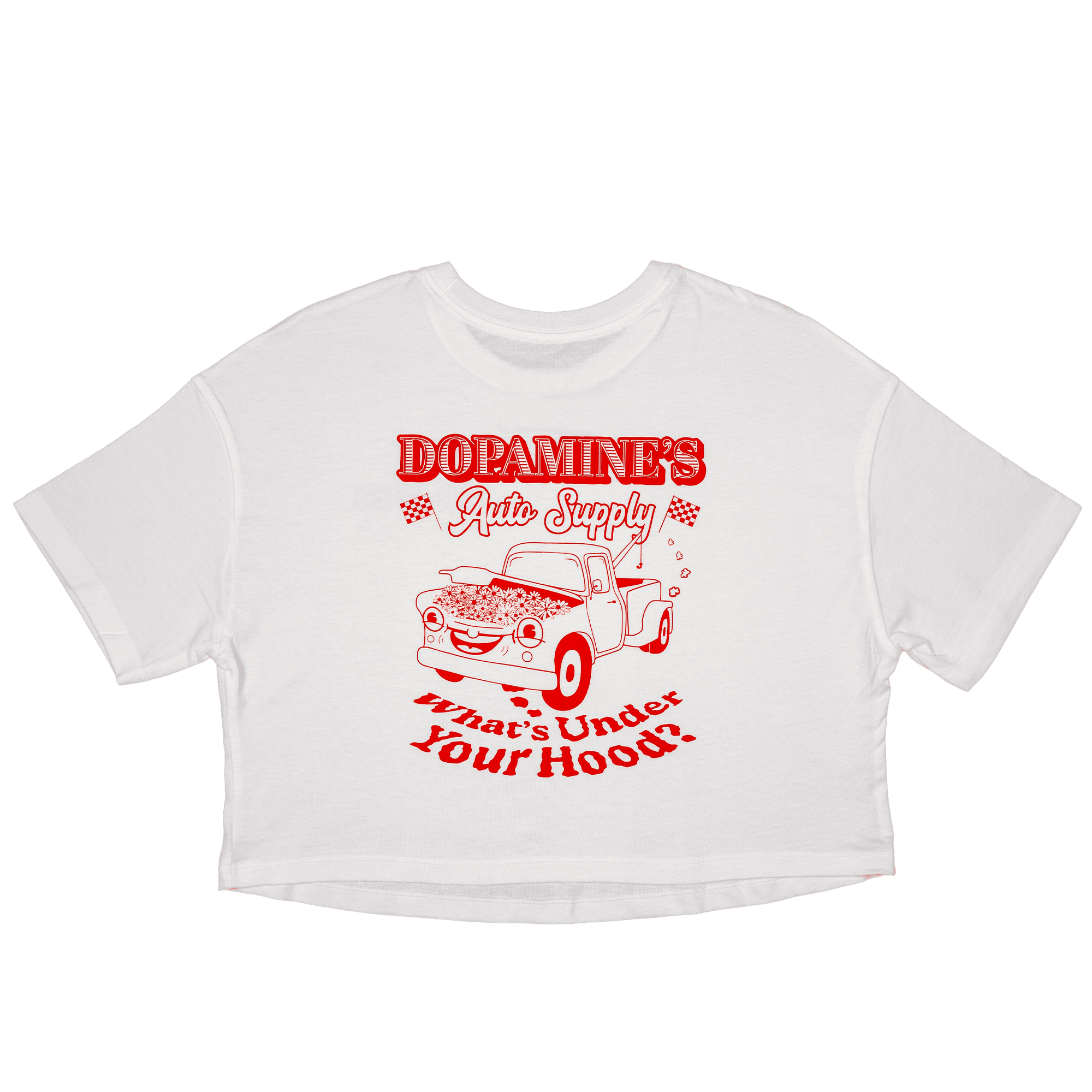 Under the Hood Women’s Crop Top – Mental Health T-Shirt White