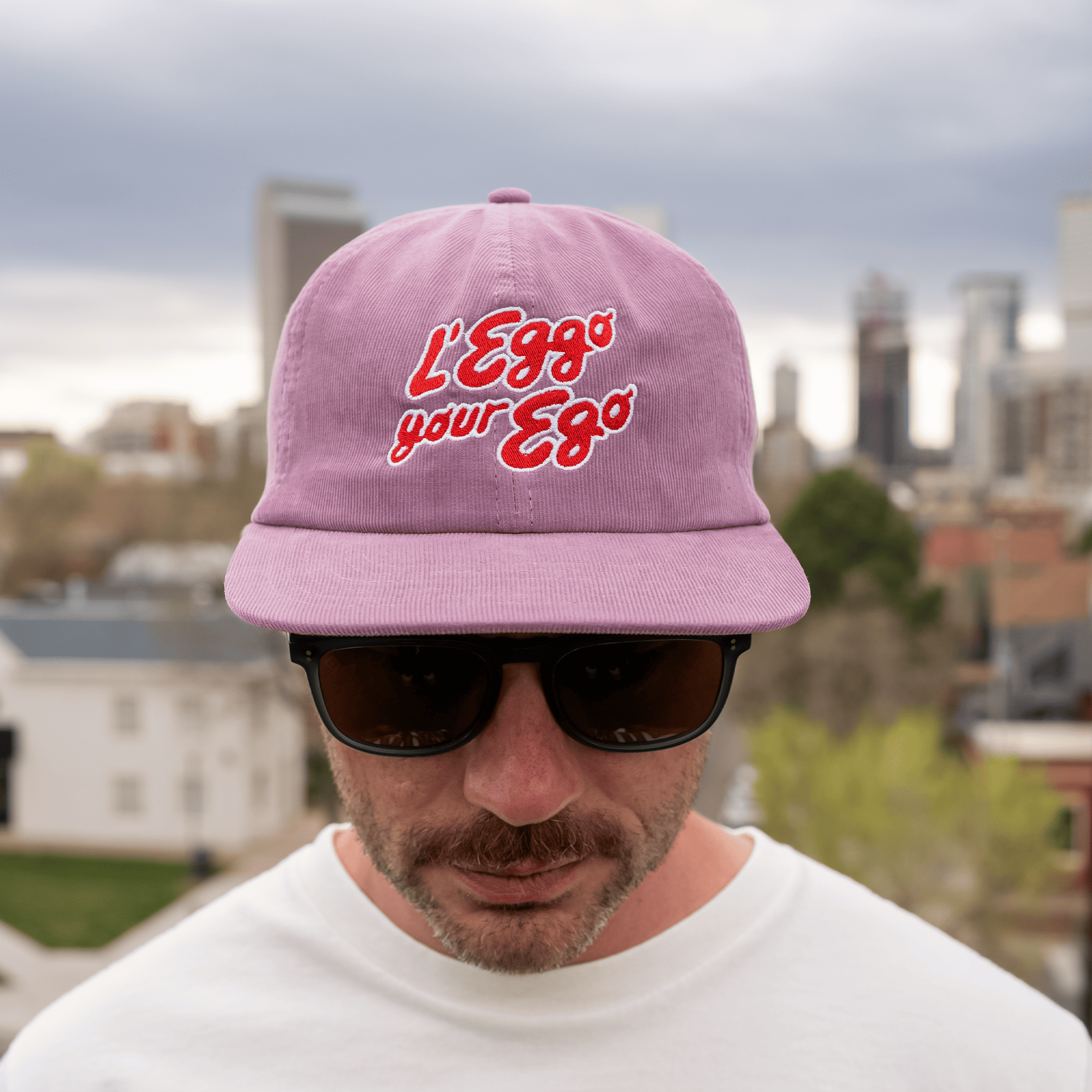 Unisex micro corduroy hat with embroidered patch