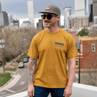 Model wearing Under the Hood tee size M
