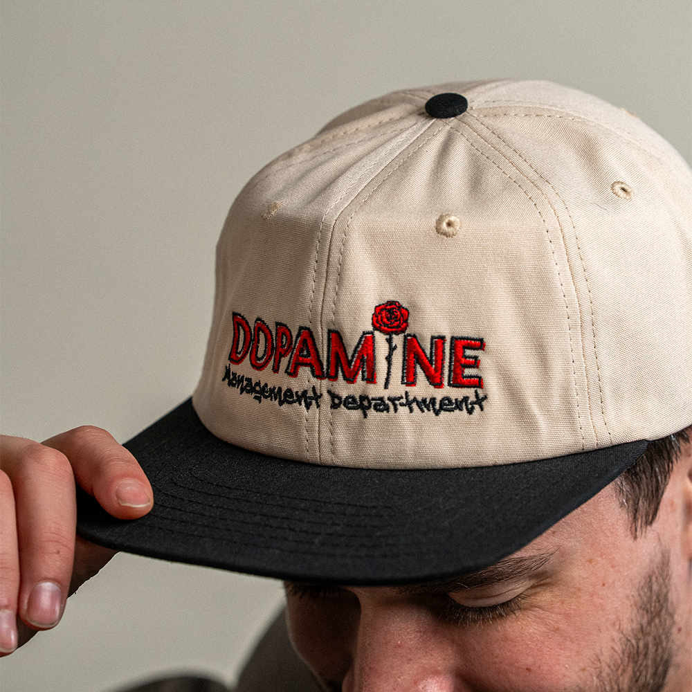 Close up of the Rose Logo Hat design.