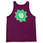 Flat lay of maroon Mindflower tank top (back view)