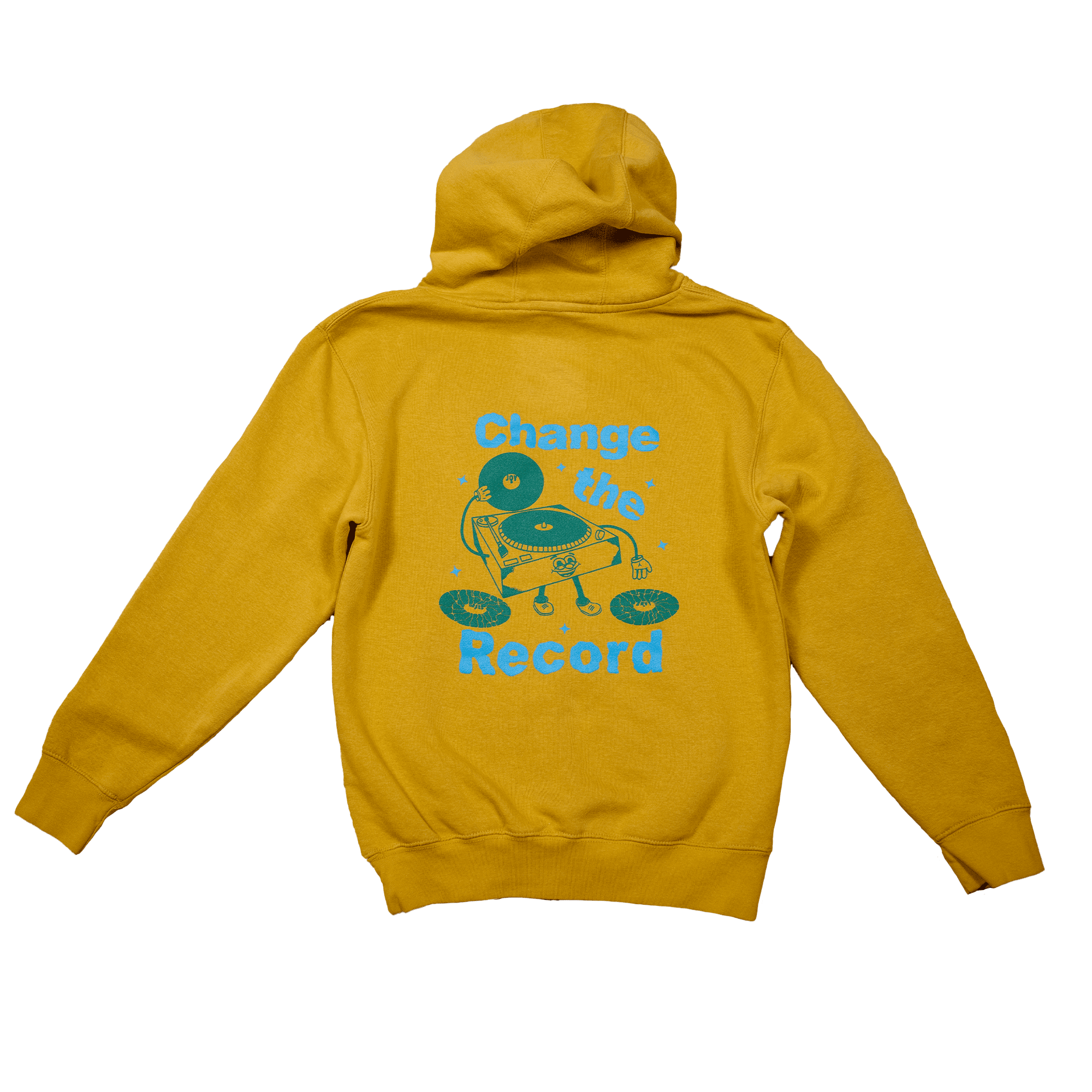 Change the Record Hoodie in Gold – 100% Cotton Fleece Hoodie
