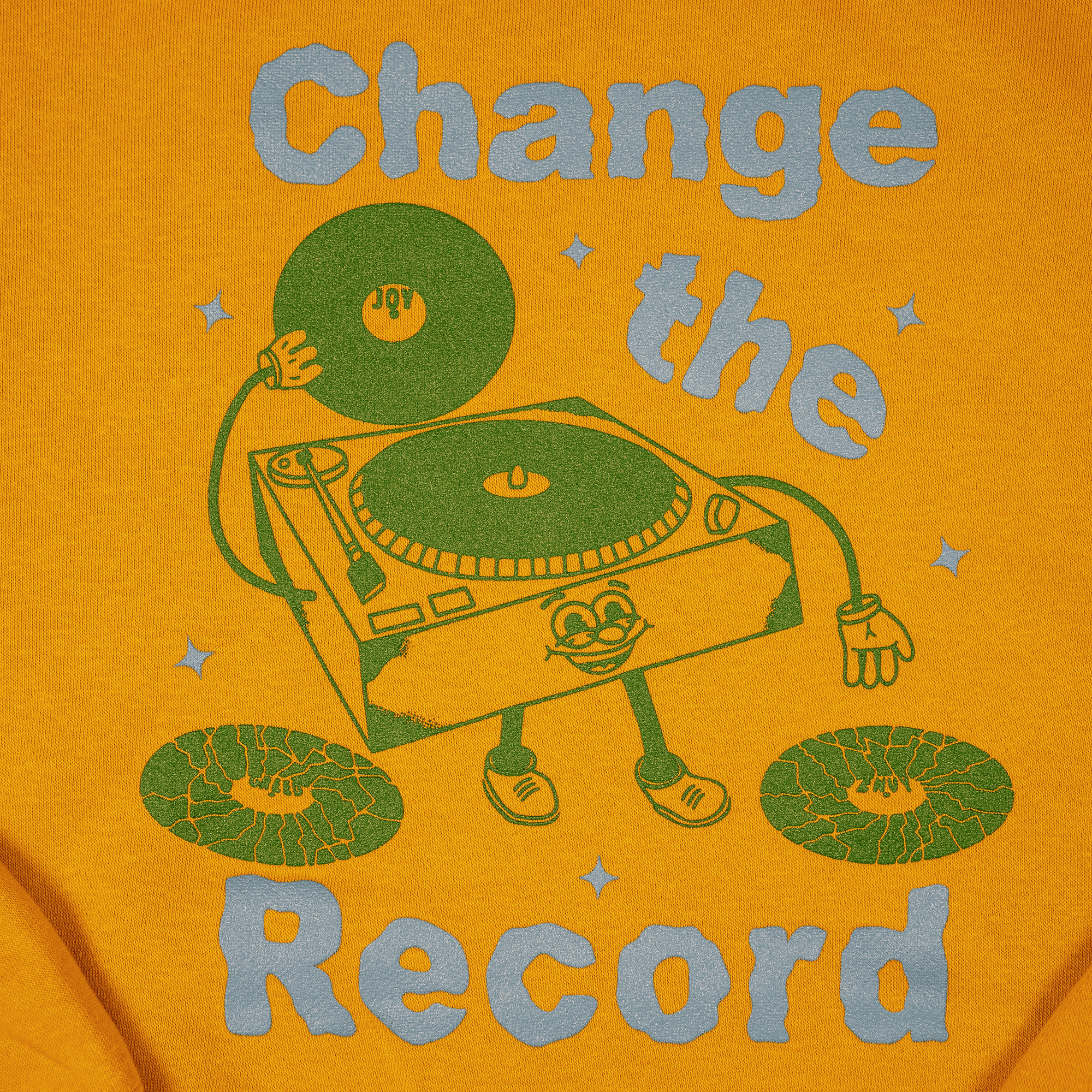 Change the Record Hoodie in Gold – 100% Cotton Fleece Hoodie