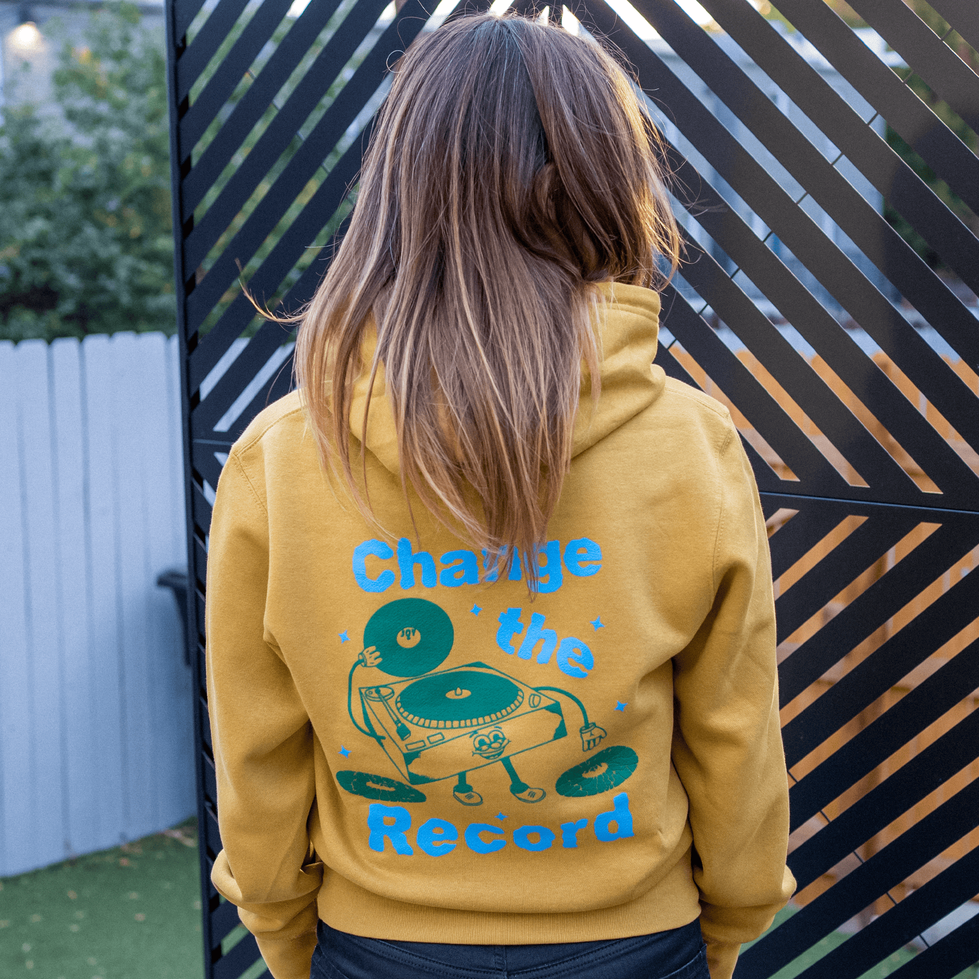 DMD Hoodie with Positive Mental Health Message – Gold & Mint