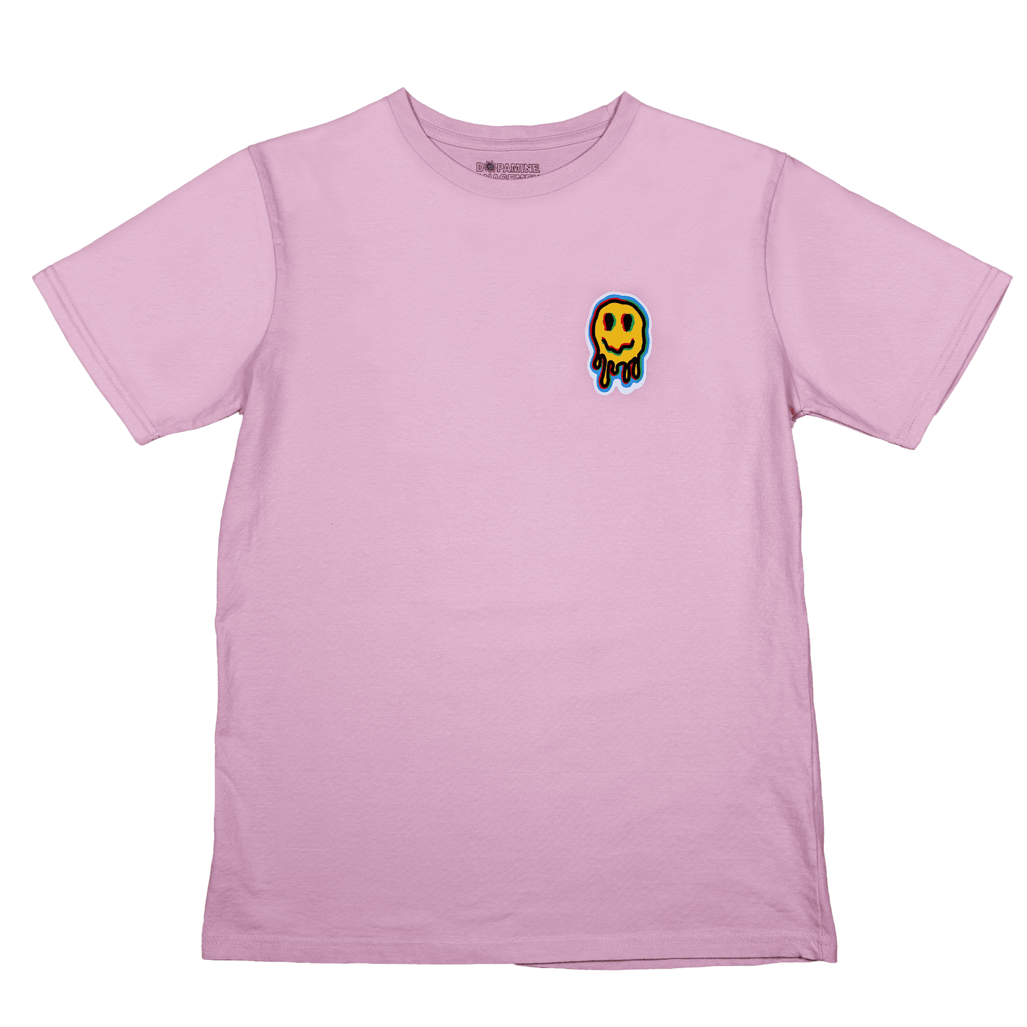 Smile Graphic on Cotton T Shirt – Pink Colorway Front