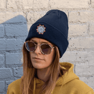 Unisex Cuffed Beanie Featuring Embroidered Mindflower Symbol