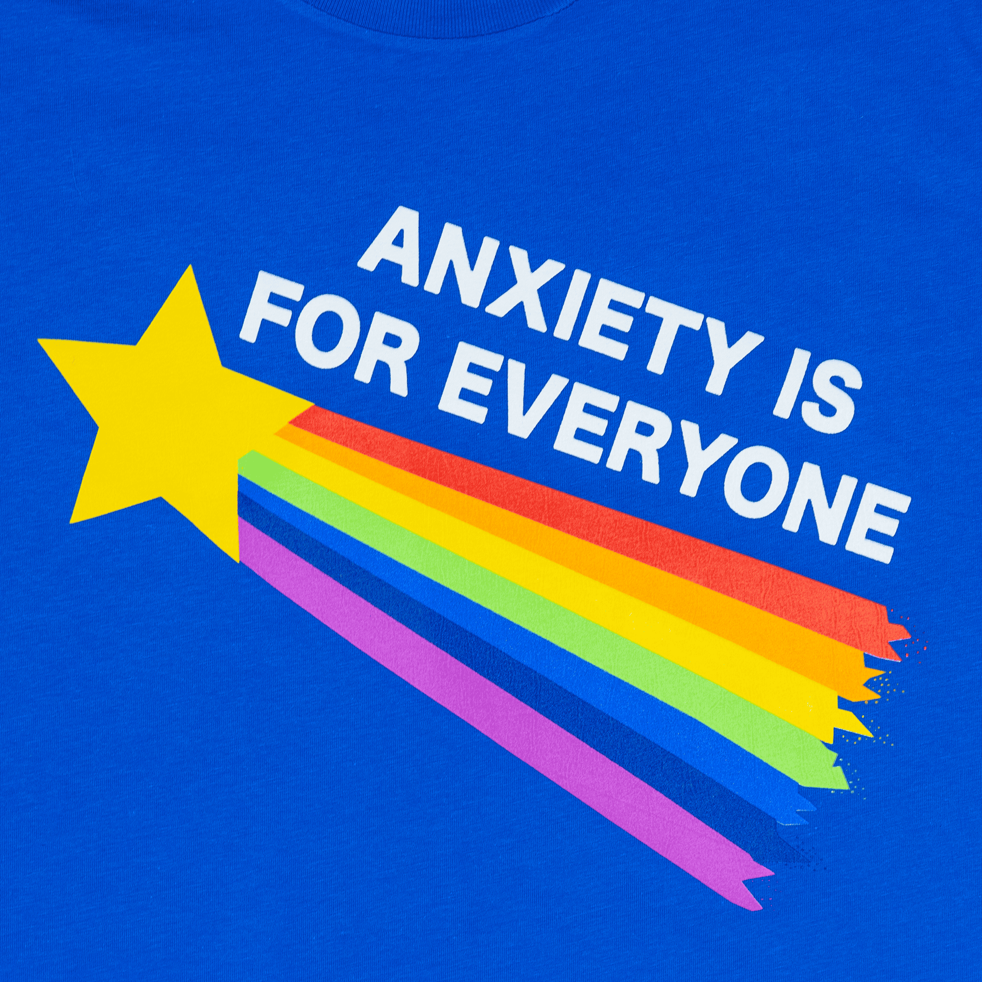 Unisex cotton mental health tee in bold royal blue