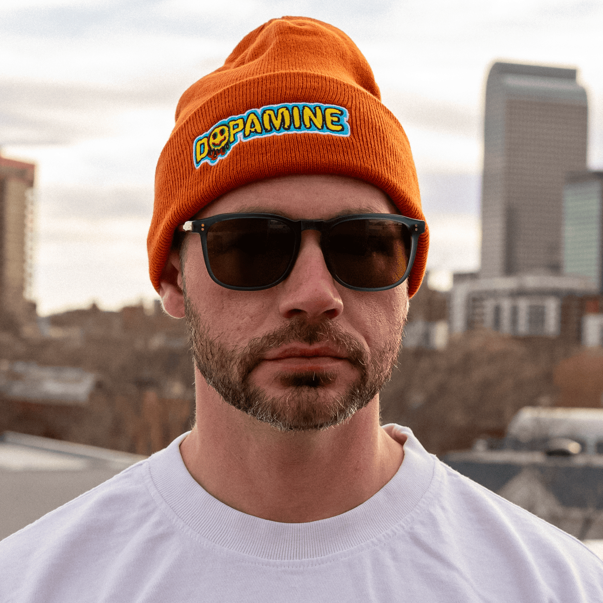 Embroidered beanie designed in Denver Colorado