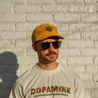 Vintage Corduroy Style Dad Hat in Gold With Mindflower Icon Logo Patch
