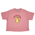 Women’s Mauve Crop Top T-Shirt with Teddy Bear Graphic – Front View