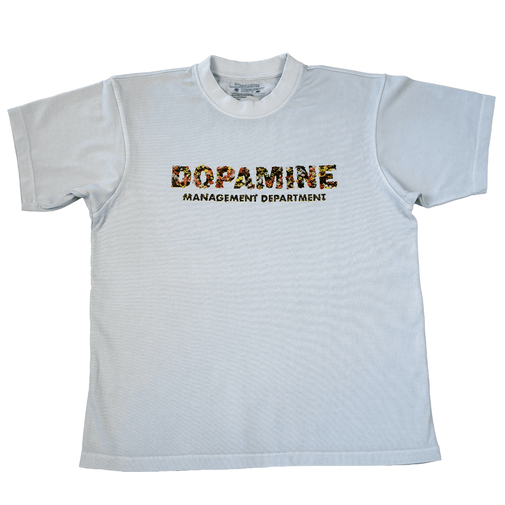 Unisex Wallflower Heavyweight T-Shirt in Cement with Floral Print
