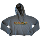 Crop Top Storm Grey Hoodie With Full Color Flower Logo Print