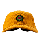 Gold vintage-style corduroy cap designed in Denver