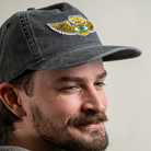 Side angle view of Third Eye Vintage Hat on model