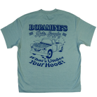 Flat lay of back graphic – vintage truck design