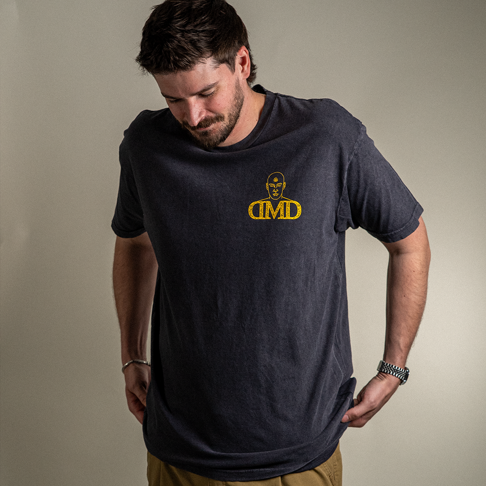 Front view of model wearing Know Yourself Grow Yourself distressed vintage Cotton Tee for Men and Women