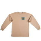 Flat lay of front side of the long sleeve tee with DMD logo and 'Just Be Yourself' print