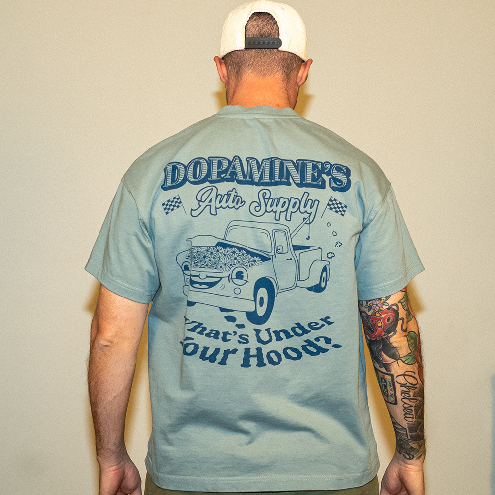 Detail shot back view – “What’s Under Your Hood?” lettering