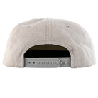 Beige cap with a gray adjustable strap on a transparent background