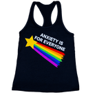 Black racerback women’s tank with mental health message print