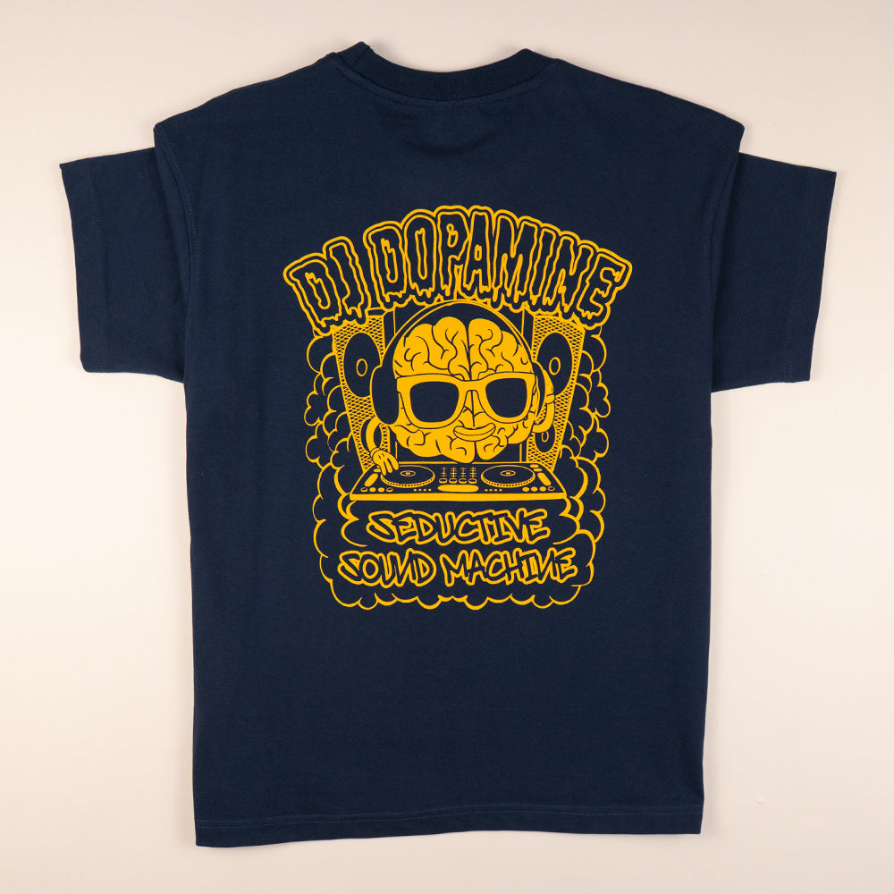 DJ Dopamine Tee – Navy Heavyweight Graphic T-Shirt | DMD