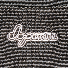 Close-up of white Script Beanie embroidery detail