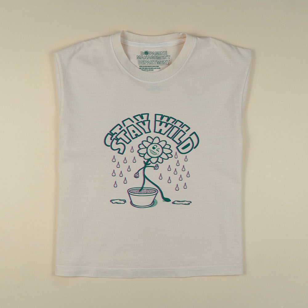 Stay Wild Crop Tee – Women's Ivory Cropped Graphic T-Shirt | DMD
