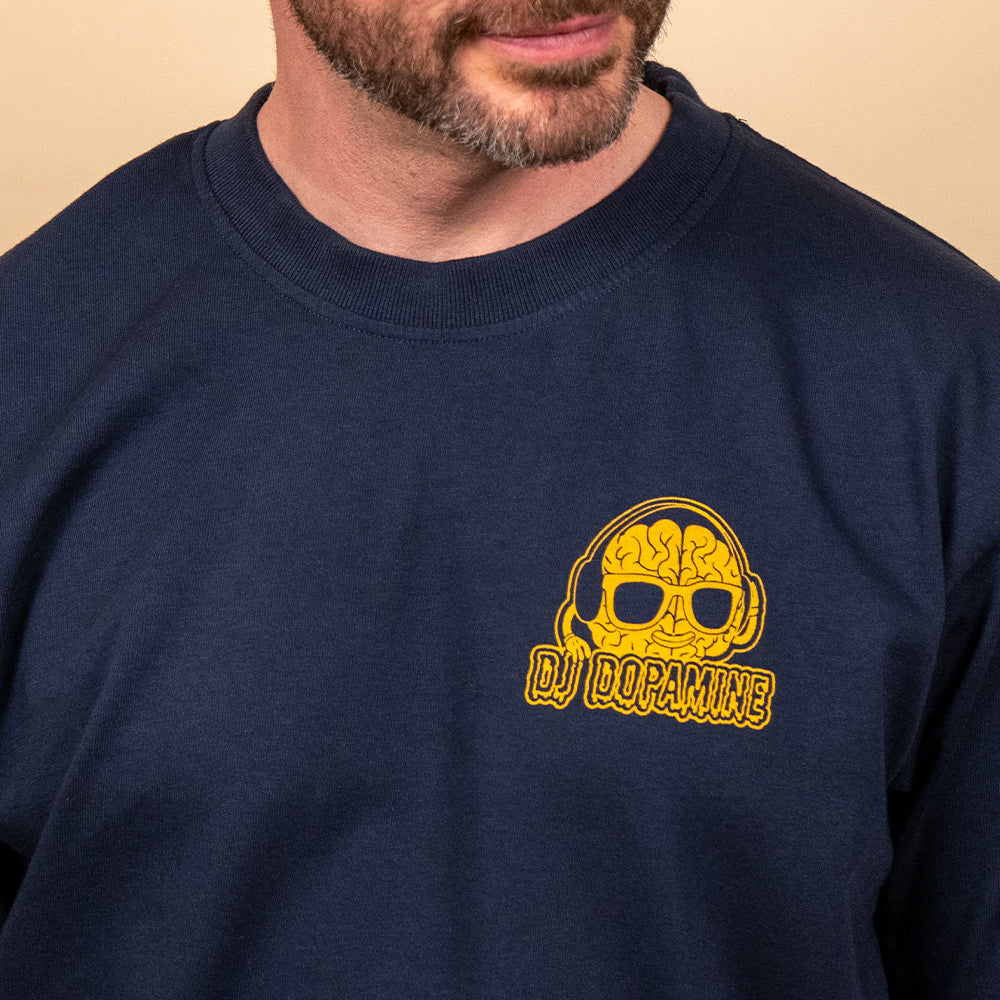 DMD Namping Tシャツ DJ Dopamine Tee – Navy Heavyweight Graphic T-Shirt | DMD