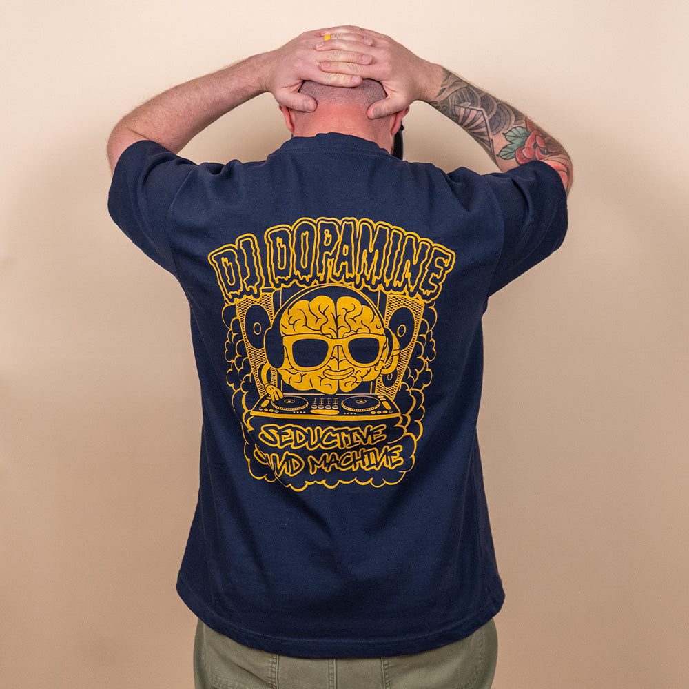 DMD Namping Tシャツ DJ Dopamine Tee – Navy Heavyweight Graphic T-Shirt | DMD