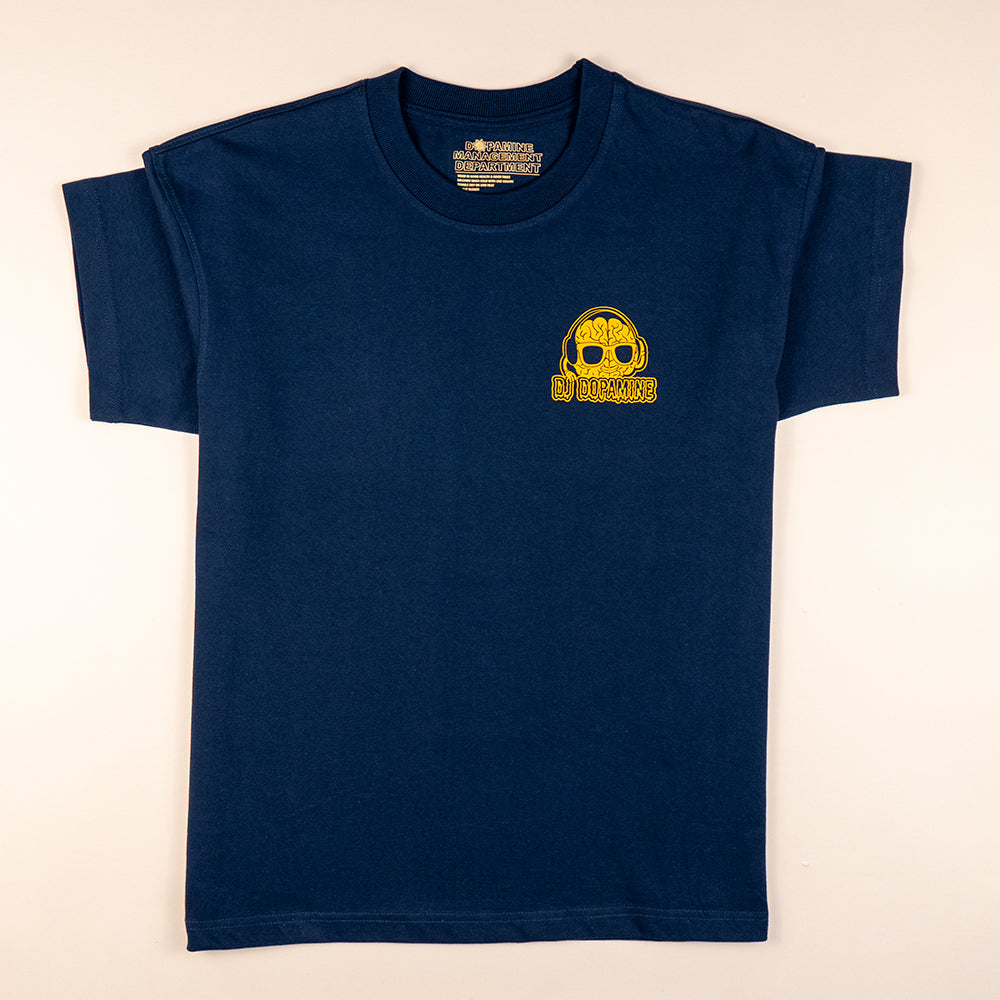 DJ Dopamine Tee – Navy Heavyweight Graphic T-Shirt | DMD