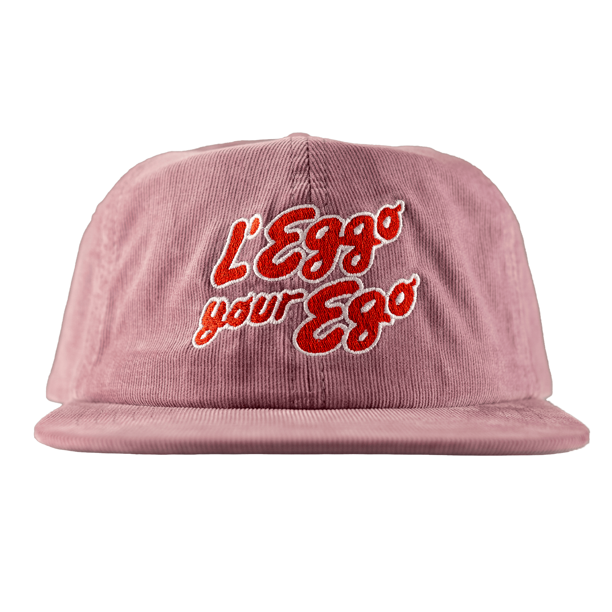 Dusty Purple Corduroy adjustable cap with "L'Eggo Your Ego" Design