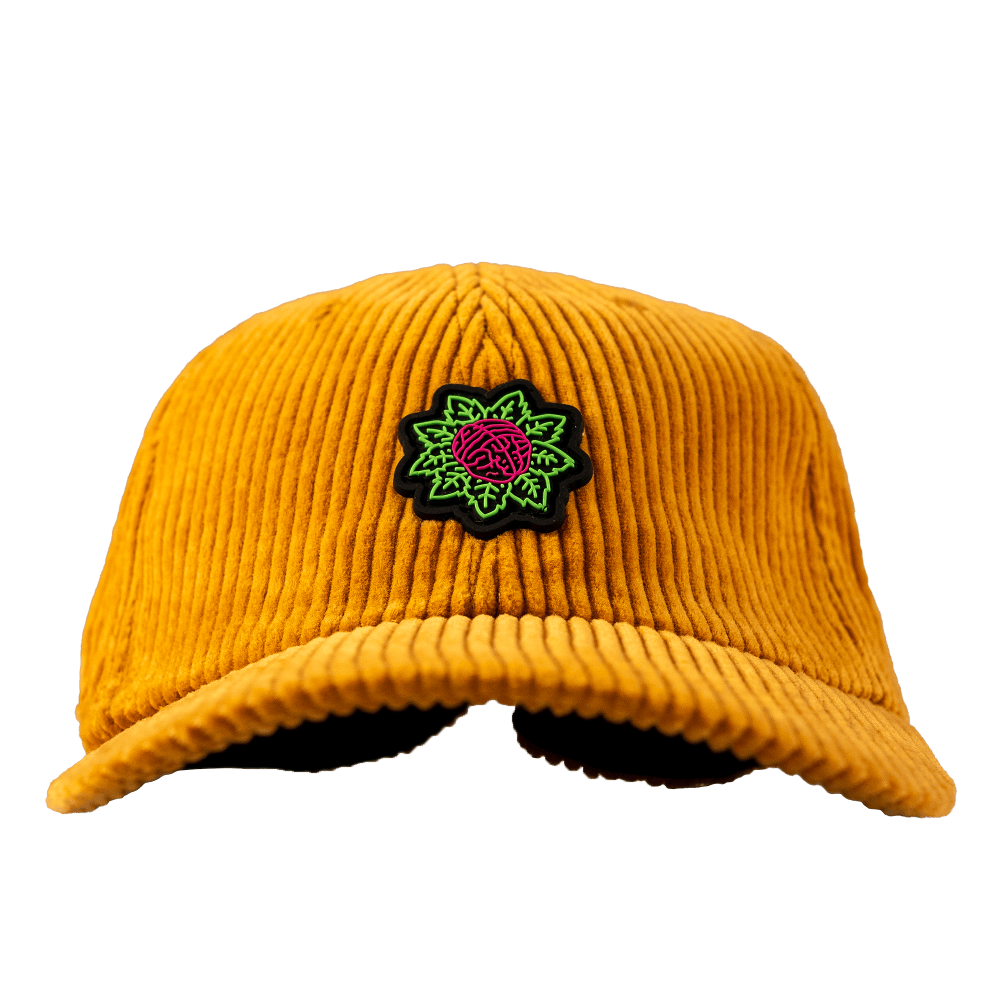 Gold vintage-style corduroy cap designed in Denver