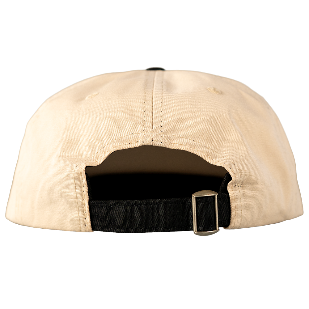 Back view of the Rose Logo Hat showing fabric strap and metal slide closure.